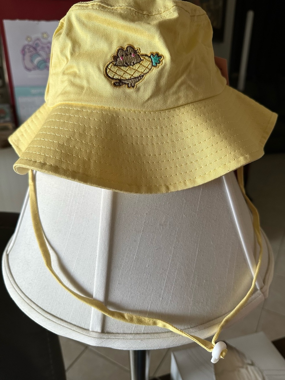 NWT - Pusheen Yellow Bucket Hat with Pineapple Patch